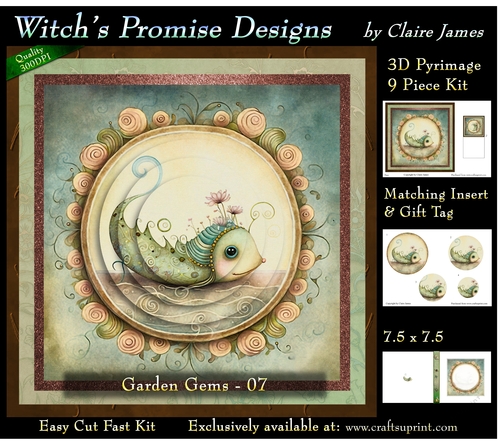 Garden Gems 7 - 3D Pyramid kit + Insert & Gift Tag