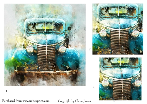One Sheet Wonders - Vintage Car 3 - Easy Cut - 3D Pyramid 