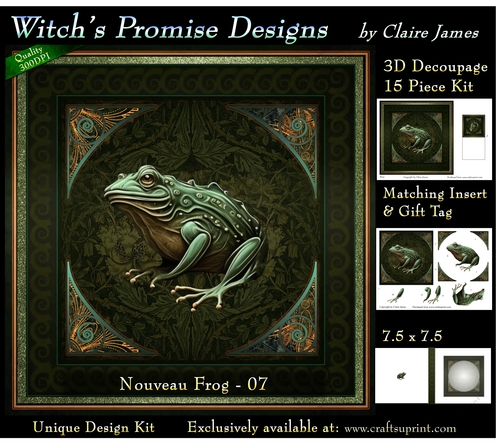 Nouveau Frog 7 - 3D Decoupage kit + Insert & Gift Tag