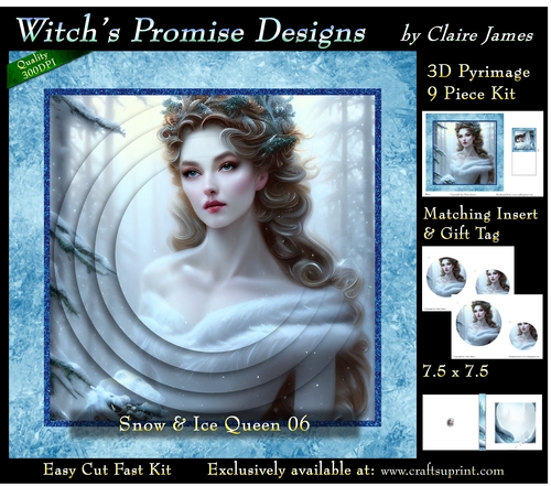 Queen of Winter, Snow & Ice 6 - 3D Pyramid kit + Insert & Gift Tag
