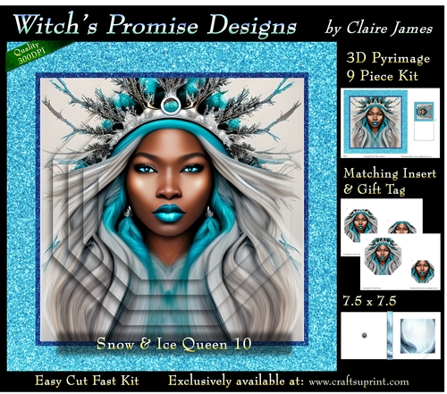 Queen of Winter, Snow & Ice 10 - 3D Pyramid kit + Insert & Gift Tag