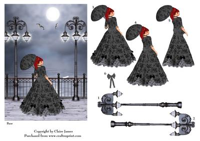 Promenade Iii Gothic Sea Breeze Victorian Red Head Decoupage