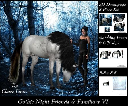 Gothic Night Friends & Familiars Vii Mini Kit + Insert & Tag