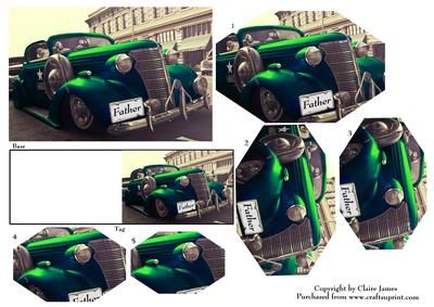 Vintage Car Green + Gift Tag Quick Fix Fathers Day Pyrimage