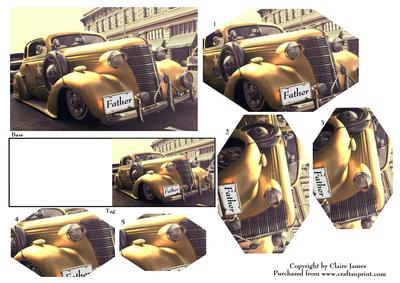 Vintage Car Gold + Gift Tag Quick Fix Fathers Day Pyrimage