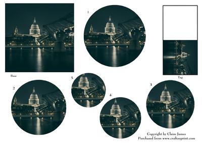 London Thames View of St Pauls + Gift Tag - Shaped Pyrimage