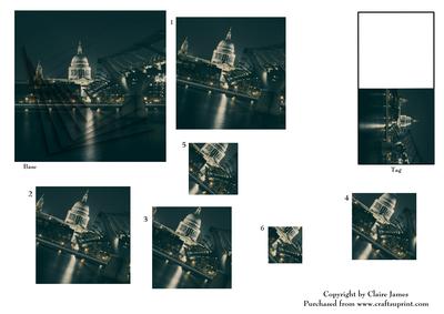 London Thames View of St Pauls + Gift Tag - Spiral Pyrimage