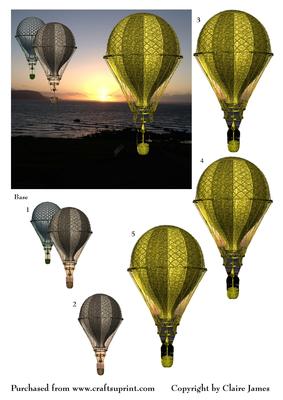 Early Sunrise Hot Air Balloon Flight + Decoupage