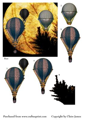 Hot Air Balloon Flight to See the Harvest Moon + Decoupage