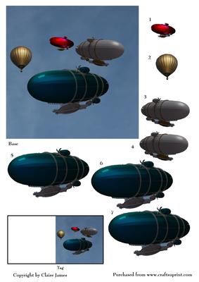 Steampunk Zeplin & Balloon Flight & Tag