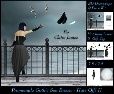 Promenade Gothic Sea Breeze - Hats Off! 2 7.5x7.5 Insert+tag