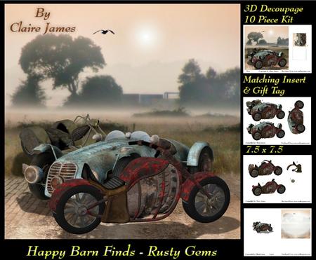 Happy Barn Finds - Rusted Gems Car Bike & Trike Insert & Tag