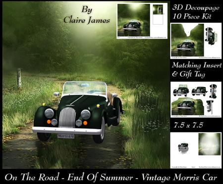 On the Road - End of Summer - 3D Morris Car Insert & Tag