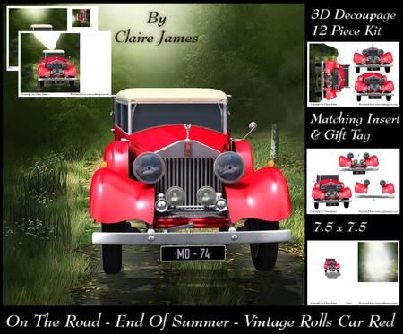 On the Road - End of Summer - Classic Red Rolls Insert & Tag