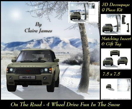 On the Road - Winter - 4 Wheel Drive Fun Green + Insert+tag