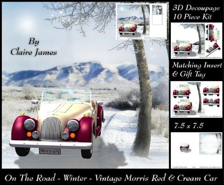 On the Road - Winter - Classic Morris Red & Cream Insert+tag