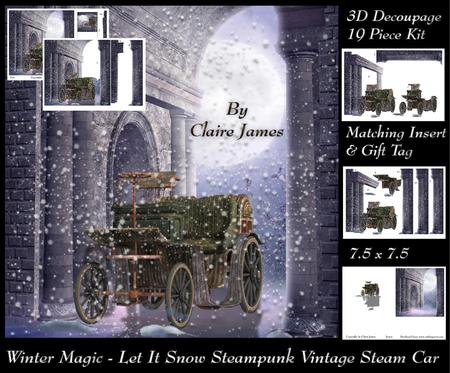 Winter Magic - Let It Snow - Steampunk Vintage Steam Car