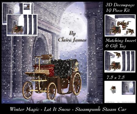 Winter Magic - Let It Snow - Steampunk Steam Car 2 +tag