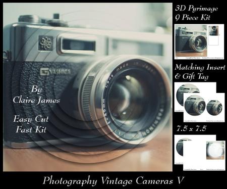Photography Vintage Camera 3D Pyrimage Kit 5 + Insert & Tag