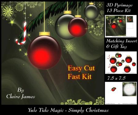 Yule Tide Magic - Simply Christmas Baubles + Insert & Tag