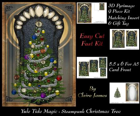Yule Tide Magic - Steampunk Christmas Tree 13 (with Cogs) +