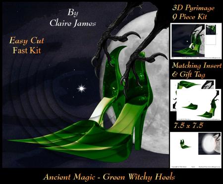 Ancient Magic - Green Witchy Heels 3D Pyimage & Tag