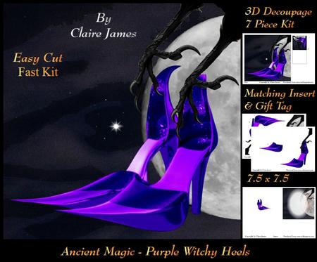 Ancient Magic - Purple Witchy Heels 3D Kit + Insert+tag