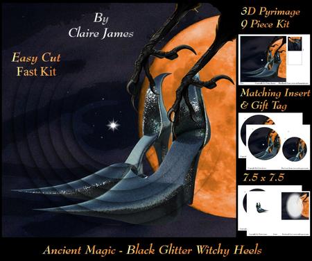 Ancient Magic - Black Witchy Heels 3D Pyimage & Tag