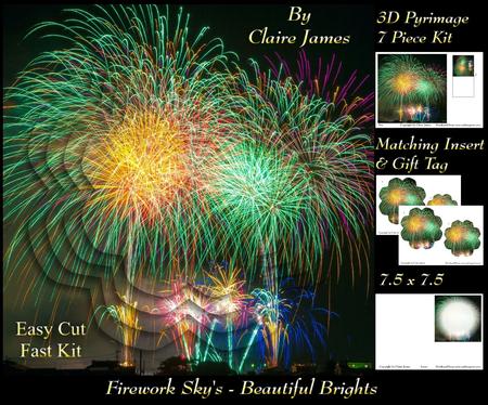 Firework Skys - Beautiful Sparkling Brights Pyrimage/pyramid + Insert & Tag