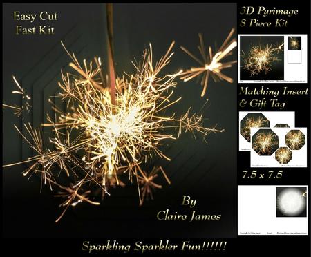 Fireworks - Sparkling Sparkler Pyrimage Pyramid Insert & Tag
