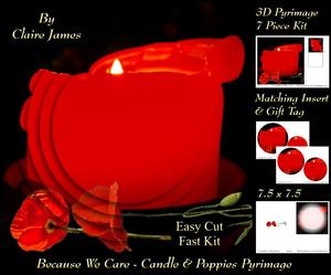 Because We Care - Candle & Poppies Pyrimage/pyramid + Insert & Tag