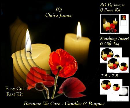 Because We Care - Candles & Poppies Pyrimage +insert & Tag