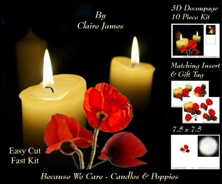 Because We Care - Candles & Poppies + Insert & Tag