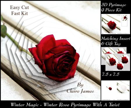 Winter Magic - Winter Red Rose Pyrimage with a Twist + Tag +