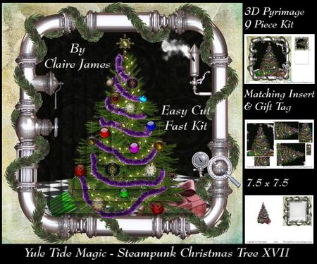 Yule Tide Magic - the Steam Room at Christmas 17 Pyrimage/pyramid + Insert & Tag