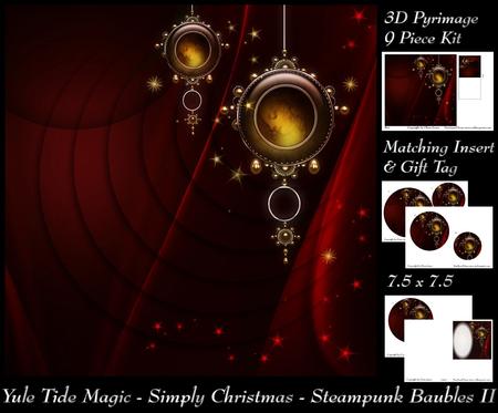 Yule Tide Magic - Steampunk Christmas Baubles 2 Pyrimage +