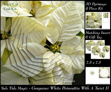 Yule Tide Magic Gorgeous White Poinsettia 2 Pyrimage Twist+