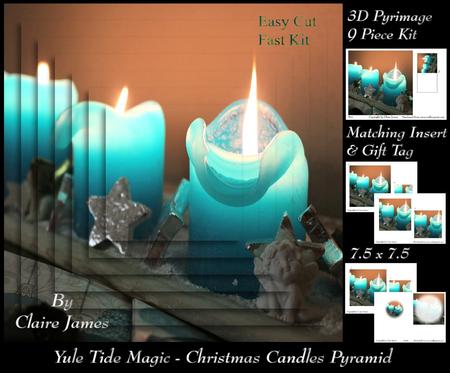 Yule Tide Magic - Christmas Candles Pyrimage Pyrimage/pyramid + Insert & Tag