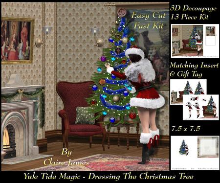 Yule Tide Magic - Dressing the Christmas Tree + Insert + Tag