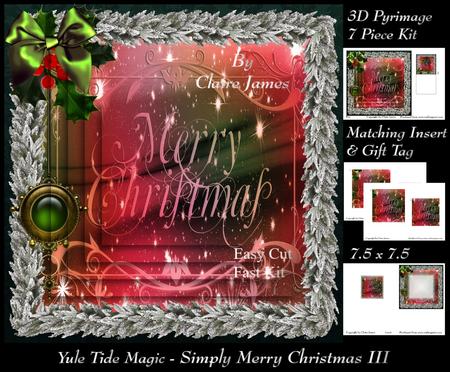 Yule Tide Magic - Simply Merry Christmas 3 +insert & Tag