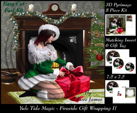 Yule Tide Magic - Fireside Gift Wrapping 2 Pyrimage + Tag +