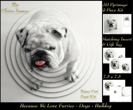 Furry Friends & Familiars - Dogs - 3D Bulldog +insert & Tag