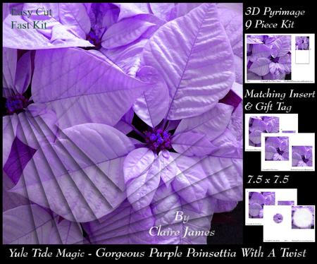 Yule Tide Magic-gorgeous Purple Poinsettia Pyrimage Twist+