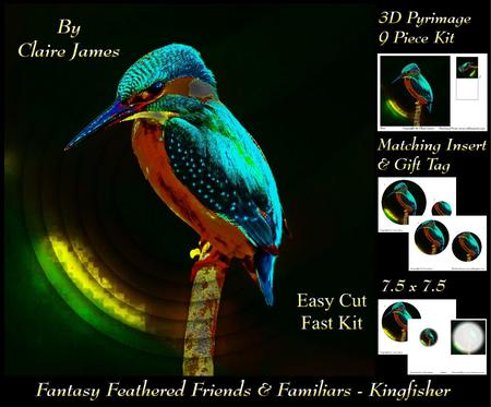 Feathered Friends & Familiars - Fantasy Kingfisher + Tag +