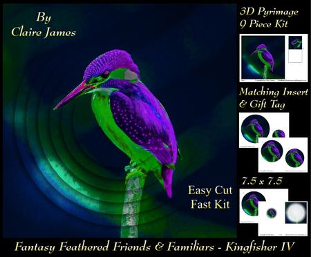 Feathered Friends & Familiars - Fantasy Kingfisher 4 +tag +