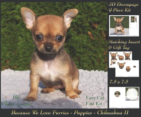 Furry Friends & Familiars - Puppies - Chihuahua Decoupage +