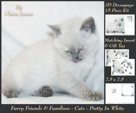 Furry Friends & Familiars - Cats - Pretty in White Deco +tag