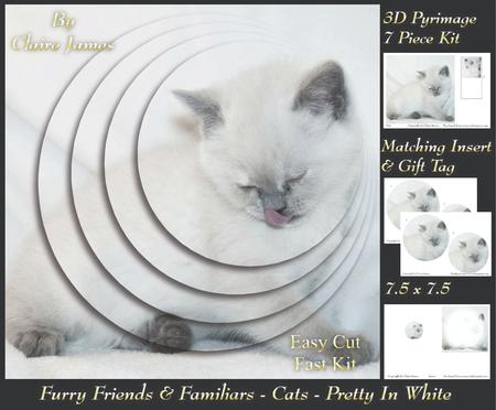 Furry Friends & Familiars - Cats - Pretty in White Deco +tag