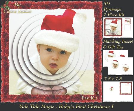 Yule Tide Magic - Babys First Christmas 1 + Insert & Tag