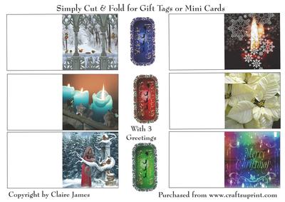 Yule Tide Magic - Simple Cut & Fold Gift Tags + Greetings 2